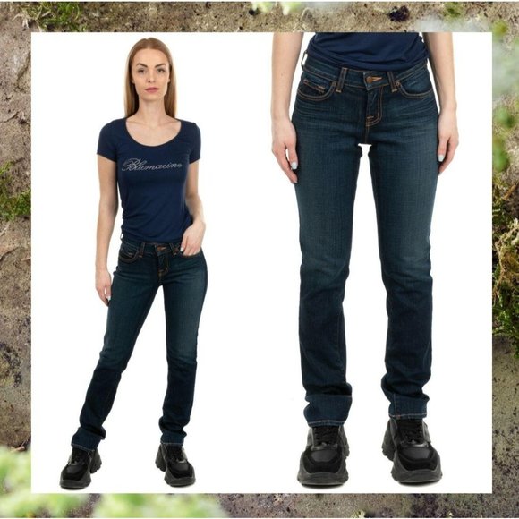 $315 NWT J BRAND USA Women's Dark Blue Wash Straight Leg Jeans 26 Mid Rise Curvy
